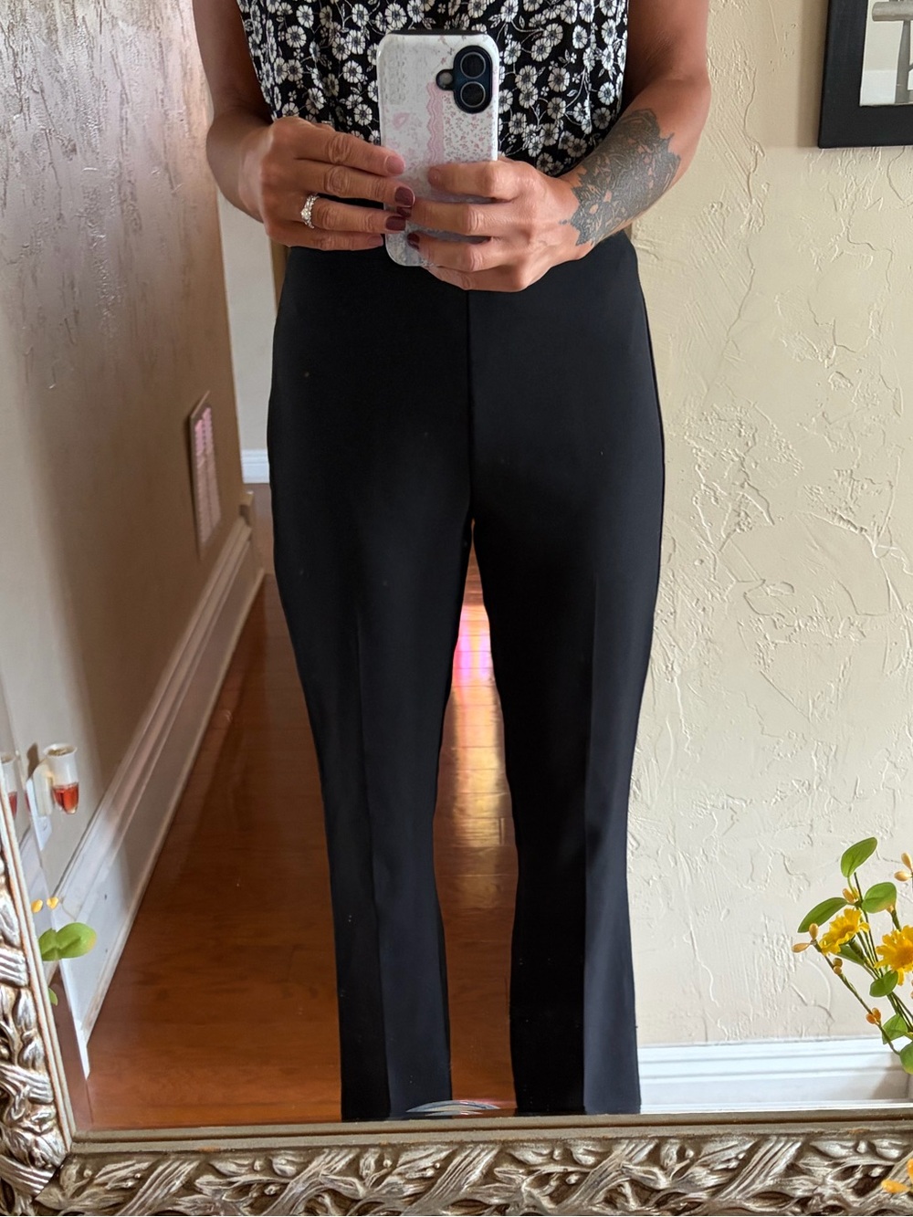 Ann Taylor Black Straight-Leg Ponte Pants